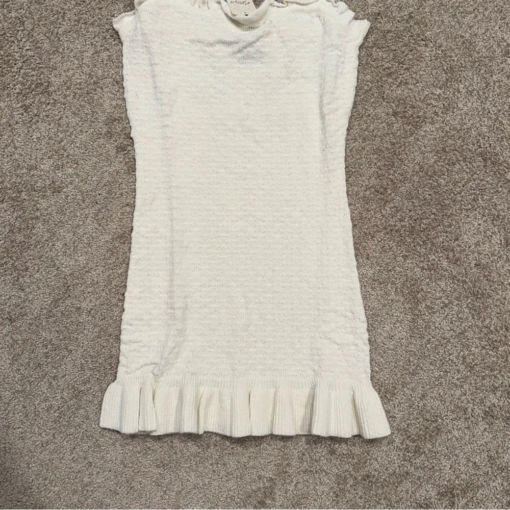NWT - Free People Cream Ruffled Mini Dress